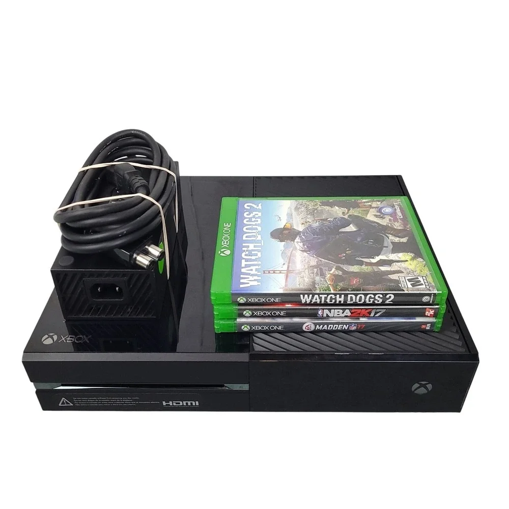 Microsoft Xbox One Console 500GB Black 1540 w/ Madden 17 NBA 2K17 & Watch Dogs 2